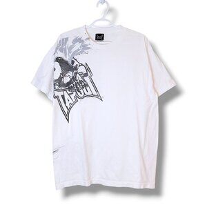 Vintage Y2K Tapout MMA Skull Graphic Shirt White Size L